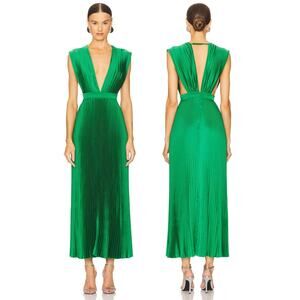 L'IDEE Gala Midi Dress Pleaded Satin Party Formal Cocktail Elegant Statement 2